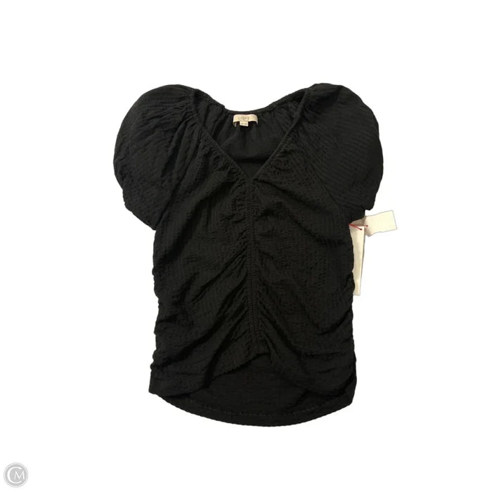 Top Short Sleeve By Loft In Black, Size: Mp