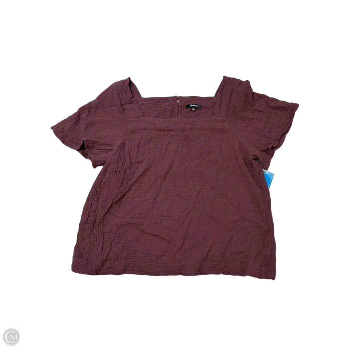Top Short Sleeve By Madewell In Maroon, Size: Xl