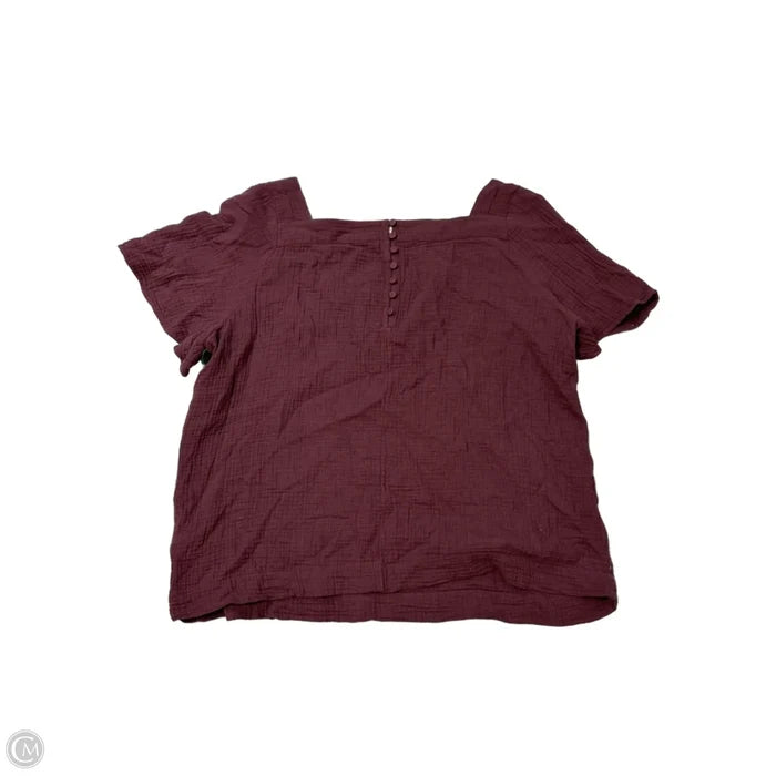 Top Short Sleeve By Madewell In Maroon, Size: Xl