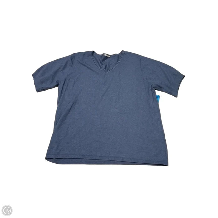 Top Short Sleeve By Milano In Blue, Size: 1x