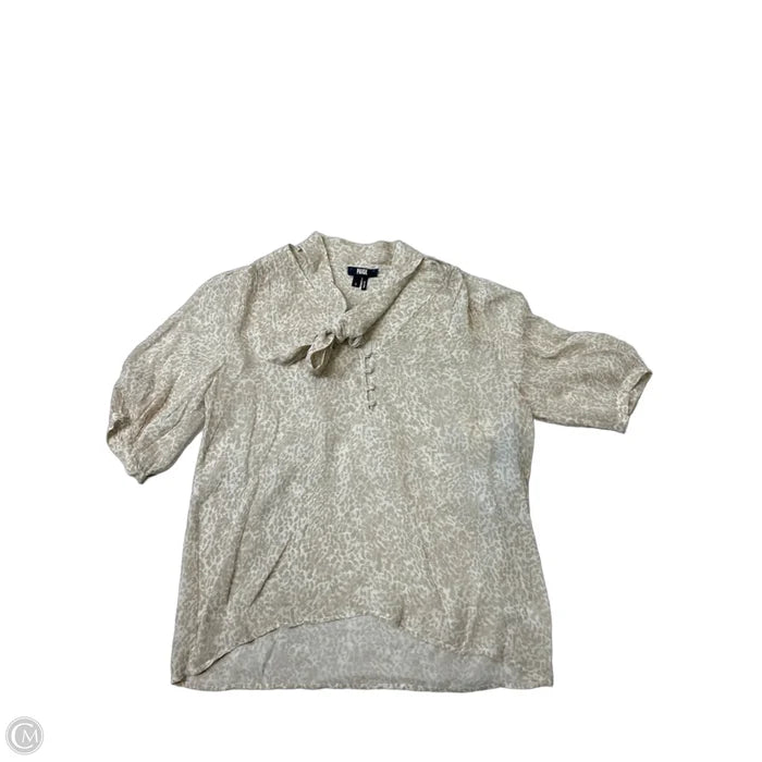 Top Short Sleeve By Paige In Cream & Tan, Size: S