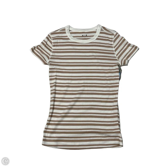 Top Short Sleeve By Three Dots In Striped Pattern, Size: S