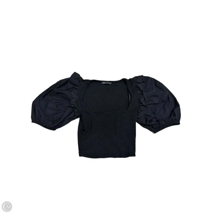 Top Short Sleeve By Zara In Black, Size: S