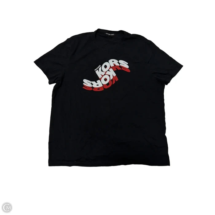 Top Short Sleeve Designer By Michael Kors In Black & Red, Size: Xl