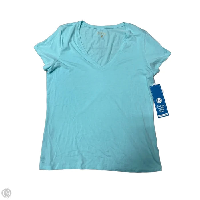 Top Short Sleeve Designer By Lilly Pulitzer In Blue, Size: Xl
