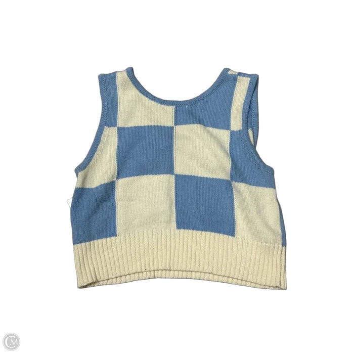 Top Sleeveless By Baevely In Blue & White, Size: L