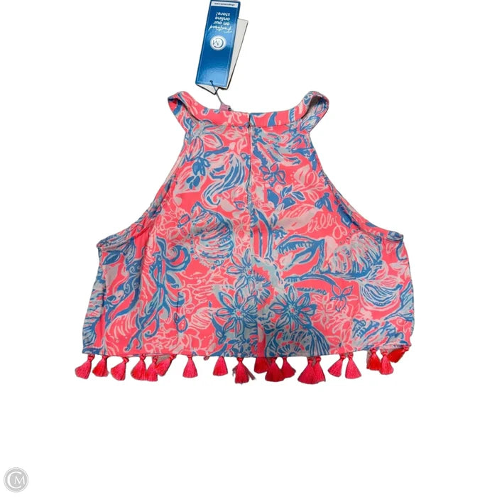 Top Sleeveless Designer By Lilly Pulitzer In Blue & Pink, Size: 10